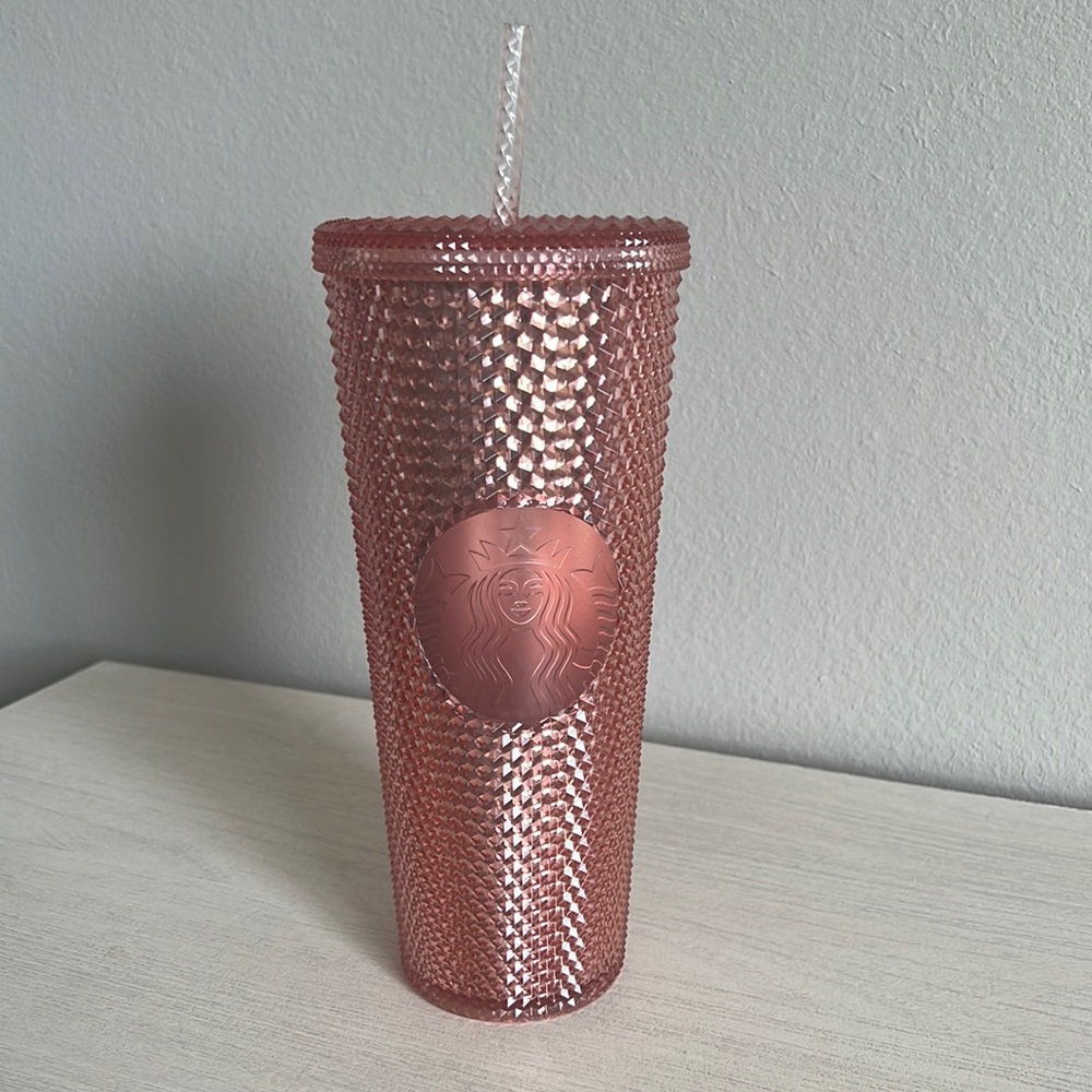 Starbucks rose gold studded tumbler NEW